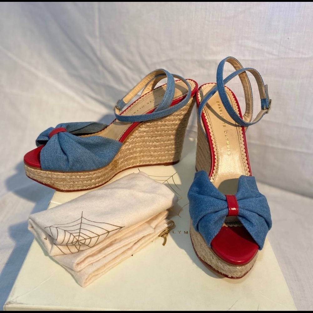 Charlotte Olympia Denim Wedges
